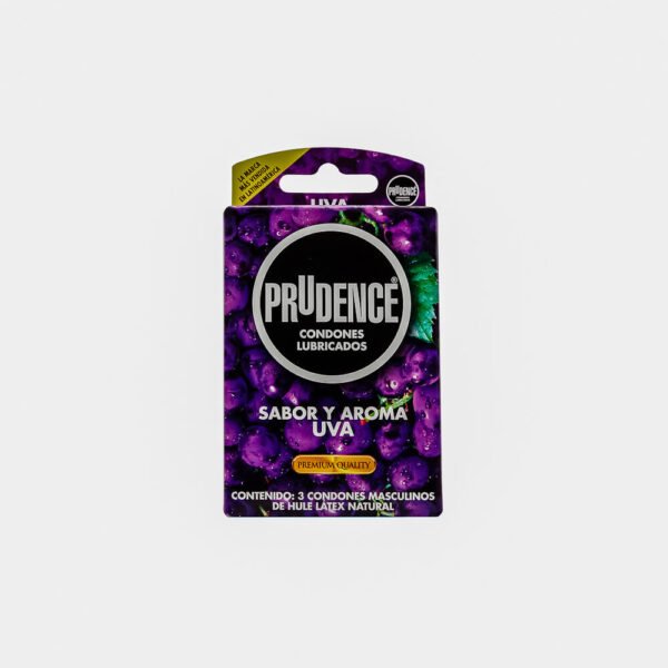 Prudence condones sabor y aroma uva c/3